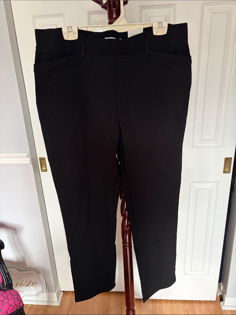 Cleo Black “Emily” Slim Leg, Fitted Thigh Pull on Pants